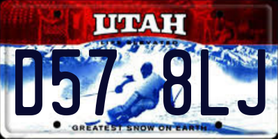 UT license plate D578LJ