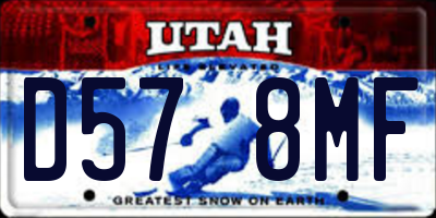 UT license plate D578MF