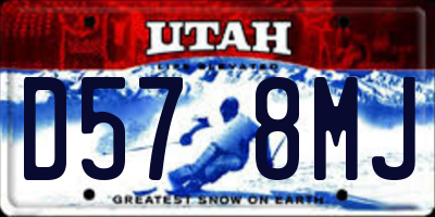 UT license plate D578MJ