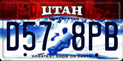 UT license plate D578PB