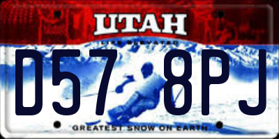 UT license plate D578PJ