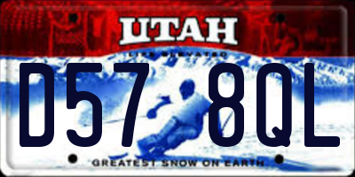 UT license plate D578QL