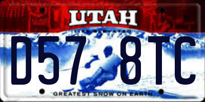 UT license plate D578TC