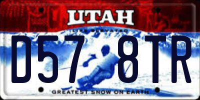 UT license plate D578TR