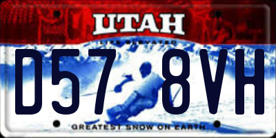 UT license plate D578VH