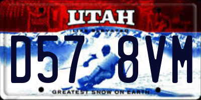 UT license plate D578VM