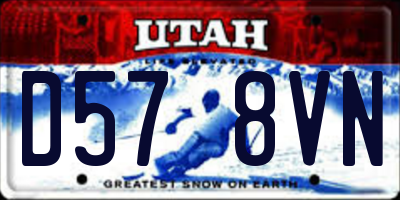 UT license plate D578VN
