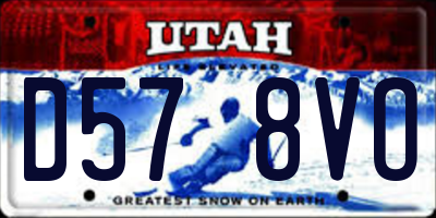 UT license plate D578VO