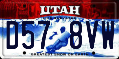 UT license plate D578VW