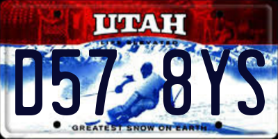 UT license plate D578YS
