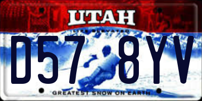 UT license plate D578YV