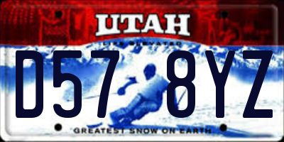 UT license plate D578YZ