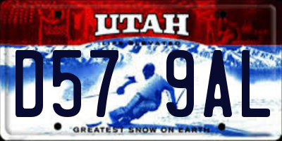 UT license plate D579AL