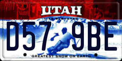 UT license plate D579BE