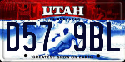 UT license plate D579BL