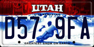 UT license plate D579FA