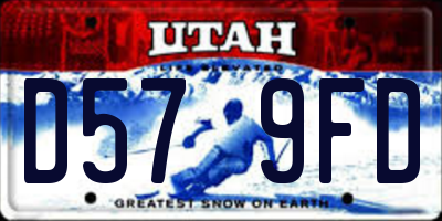 UT license plate D579FD