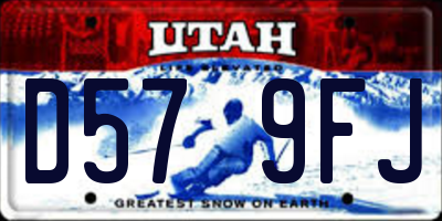 UT license plate D579FJ