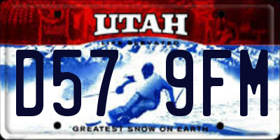 UT license plate D579FM