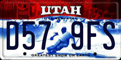 UT license plate D579FS