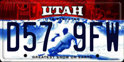 UT license plate D579FW