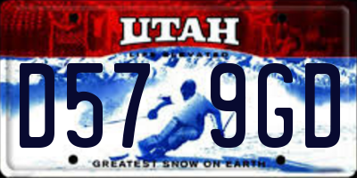 UT license plate D579GD