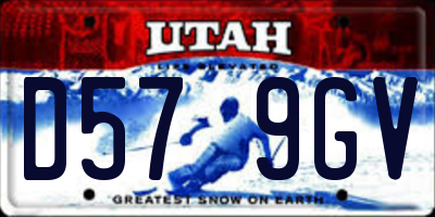 UT license plate D579GV