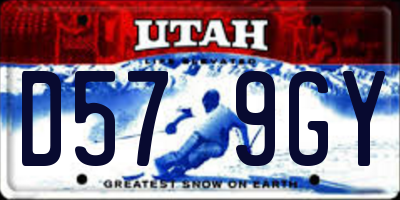 UT license plate D579GY