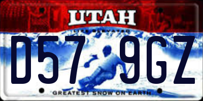UT license plate D579GZ
