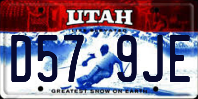 UT license plate D579JE