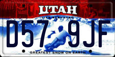 UT license plate D579JF