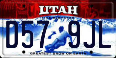 UT license plate D579JL