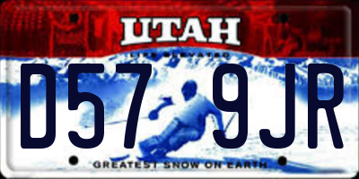 UT license plate D579JR