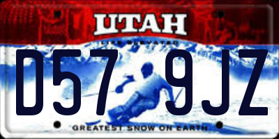 UT license plate D579JZ