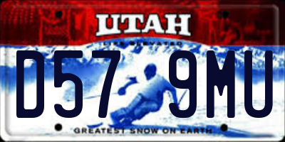 UT license plate D579MU