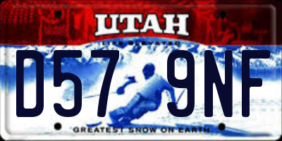 UT license plate D579NF