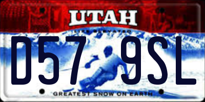 UT license plate D579SL