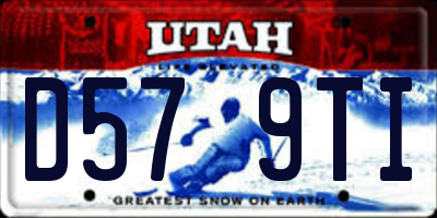 UT license plate D579TI