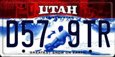 UT license plate D579TR