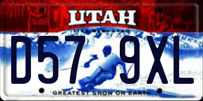 UT license plate D579XL
