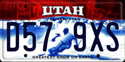 UT license plate D579XS