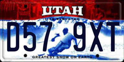 UT license plate D579XT