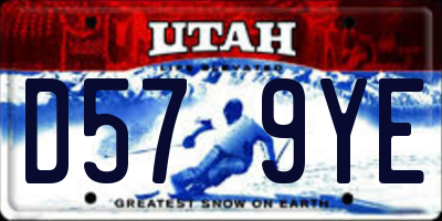 UT license plate D579YE