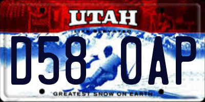 UT license plate D580AP