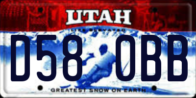 UT license plate D580BB