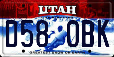 UT license plate D580BK