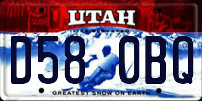 UT license plate D580BQ