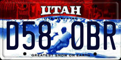 UT license plate D580BR