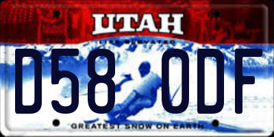 UT license plate D580DF