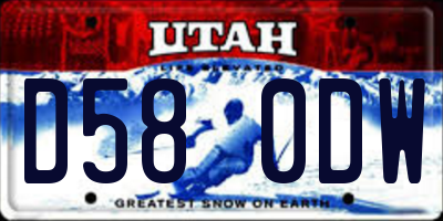 UT license plate D580DW